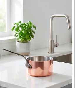 Copper Sauce <b>Pan</b> With Stainless Steel Lining <b>And</b> Iron Handle Durable Dishwasher Safe For Gas Use <b>And</b> Induction Cooker Use - Product Image 4