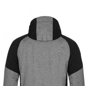 Chaqueta de Esquí con Capucha para Hombre, Diseño Color Block Negro y Gris, Lana, Impermeable, Resistente al Viento, Transpirable, Cierre de Cremallera - Tecnología Tex - Product Image 4