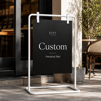 Papan Tanda A-Frame Logam Tahan Cuaca Tugas Berat Khusus untuk Iklan Toko, Kafe, Salon di Luar Ruangan