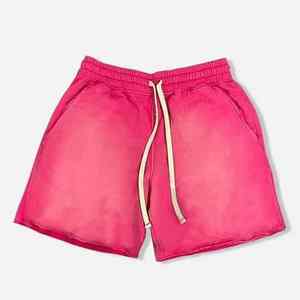 Pantalones cortos personalizados con logo bordado, de tela gruesa y efecto desgastado para hombre, nuevos pantalones cortos con lavado ácido, conjunto de ropa de entrenamiento para hombre. - Product Image 4