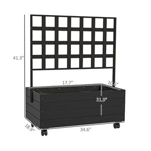 Letto da giardino in legno per esterni con traliccio e ruote per giardino Patio balcone scherma cancelli fioriera - Product Image 3