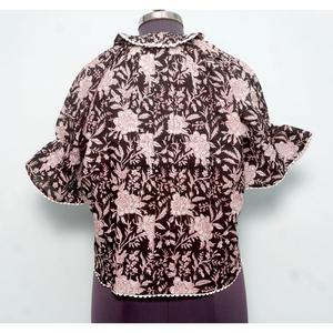 Hermosas Blusas Florales Vintage 100% Algodón para Damas, Blusas Casuales Transpirables de Verano, Hechas de Algodón Suave - Product Image 6