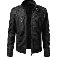 Veste en cuir pour homme, imperméable et coupe-vent, motif lettres brodées, style streetwear