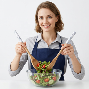Multi-Use Wood Manual Eco-Friendly Food Strainers Drain Basket Rotary Handle Fruit Washer Quick-Dry Vegetable Lettuce Salad - Product Image 1