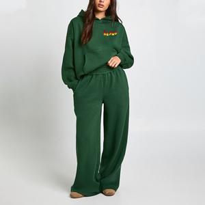Chándal de Mujer de Primera Calidad para Invierno, Bordado, con Encaje Vintage y Pedrería, Diseño Sólido de Dos Tonos, para Uso Diario Informal, Personalizado con Serigrafía - Product Image 6