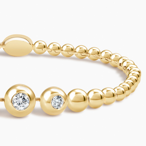 Bracelet à maillons perlés serti de diamants - Product Image 2