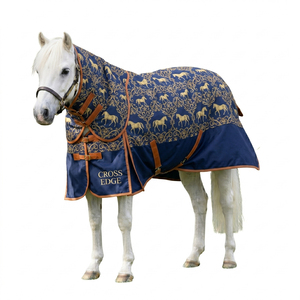 Couverture de protection pour chevaux CrossEdge Heavy Duty Pony Rug, couverture d'extérieur imperméable 600D avec soufflet d'épaule pour la mobilité - Product Image 1