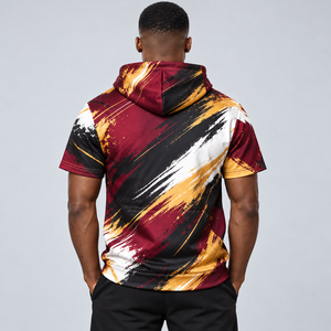 Mens <b>short</b> <b>sleeve</b> <b>hoodies</b> designed with vibrant prints soft materials and contemporary styling for personalized clothing collect - Product Image 5