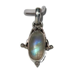 Colgante de Plata de Ley 925 con piedras preciosas, joyería hecha a mano, cabujón ovalado - Product Image 6