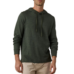 Sudadera con Capucha para Hombre, Color Verde Oscuro, Corte Regular, Informal, de Felpa, Tejida, de Color Sólido, Transpirable, Ecológica, con Diseño de Bolsillo - Product Image 5