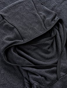 Sweat-shirt à capuche pour homme, bleu foncé, manches longues, logo brodé, coupe sportive, vêtement d'hiver classique, séchage rapide, polyester - Product Image 3