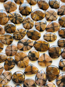 100% cabujón de cuarzo de Chiastolita Natural, piedras preciosas sueltas de alta calidad, Parte posterior plana, tamaño de mezcla de forma para joyería - Product Image 3