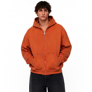 Sudadera con Capucha Personalizada para Hombre con Pedrería, Algodón Grueso, Estilo Urbano, Fabricante de Ropa con Marca Privada OEM ODM - Product Image 1