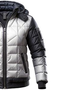 Chaqueta Acolchada con Capucha para Hombre, Color Sólido, Resistente al Viento, Abrigo Grueso de Invierno con Cierre de Cremallera, Estilo Casual, Corte Regular - Product Image 3