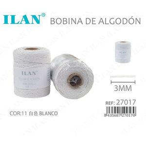 Hilo de Coser de Algodón ILAN, Bobina de 3 mm, Color Blanco - Product Image 3