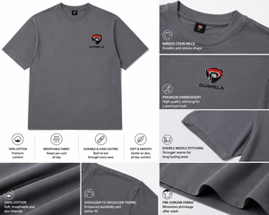 เสื้อยืดเดเมลาทรงปกติสำหรับผู้ชาย แขนสั้น คอกลม พิมพ์ลาย ผ้าถัก 100% คอตตอน ป้องกันขนร่วง ระบายอากาศได้ดี  แบบคัสตอมด้านหน้า - Product Image 6