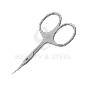 Ciseaux à cuticules professionnels à pointe fine avec des pointes courbées et un corps en acier inoxydable pour des soins de manucure de précision - Product Image 1