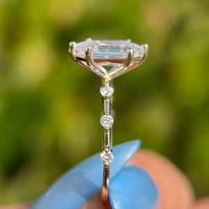Bague de Fiançailles et de Mariage Classique en Or avec Diamant Hexagonal Taillé en Escalier de 2,15 Carats Cultivé en Laboratoire, Certifié IGI, Sertissage Invisible - Product Image 3