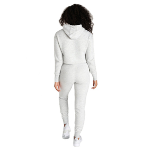 Conjunto Deportivo Informal de 2 Piezas para Mujer, Top Corto con Cremallera y Capucha, Leggings con Estampado Gráfico, Traje Deportivo - Product Image 6