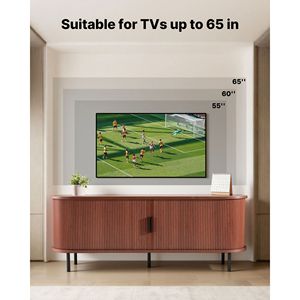 Mobile TV Boho per TV fino a 58 pollici, capacità di carico 350 libbre, con ripiani regolabili, consolle multimediale, mobiletto TV - Product Image 2