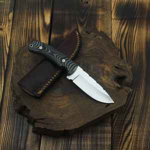 Cuchillo de Caza y Camping de Hoja Fija de Alta Calidad, Hecho a Mano, con Funda de Cuero, Grado Industrial, OEM, Estilo Vikingo - Product Image 4