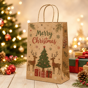 Luxury Biodegradable Kraft Brown Paper <b>Bag</b> Twisted Rope Handles Eco-Friendly Recyclable Gift <b>Craft</b> Packaging Self Adhesive Seal - Product Image 2