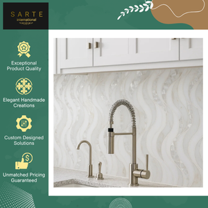 Mosaïque de marbre ondulé de haute qualité, luxueuse, moderne, faite à la main, finition polie, pour mur intérieur, crédence, hôtel - Product Image 5