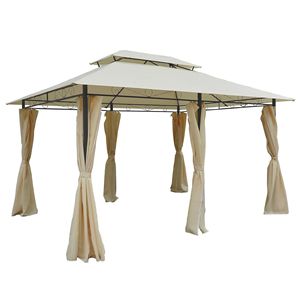 Gazebo da Giardino 3x4m con Tetto Ventilato, Struttura in Acciaio, Tenda da Esterno per Giardino, Prato, Cortile, Villa, Parco, Include Tende - Product Image 1