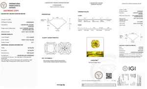 Diamante Suelto Cultivado en Laboratorio, Corte Radiante Cuadrado Personalizado, 5 Quilates, Color Amarillo Intenso, Claridad VS, Certificado IGI - Product Image 2