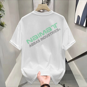 Nouveau T-shirt Homme Été 250g Coton Pur Vintage Motif Étoilé Respirant Anti-humidité Tendance Style Américain Ample - Product Image 3