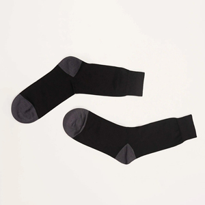 Men's <b>Black</b> Crew <b>Socks</b> 100% Cotton Breathable Knitted Solid Color Daily Wear Autumn Season Standard Thickness - Product Image 6
