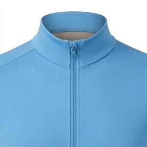 Maillot de cyclisme AMIB SPORTS grande taille 100% polyester écologique bleu clair à manches longues avec fermeture éclair intégrale couleur unie unisexe - Product Image 5