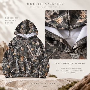 Sudadera con Capucha de Invierno de Alta Calidad con Estampado de Hoja de Arce Camuflada, Tejida y Bordada, Ecológica, para Hombre y Mujer - Product Image 5