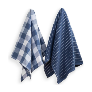 Serviette de cuisine décorative grise à rayures en coton, torchon doux et absorbant, linge de cuisine, fabricant OEM ODM en gros - Product Image 6