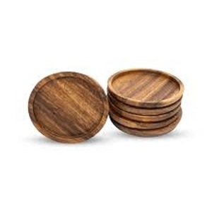 Round Wooden Serving <b>Plate</b> Handmade Minimalist Design Polished Flat Food Presentation & Serving Ideal For Presenting Dry <b>Snacks</b> - Product Image 2