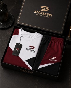 Conjunto de Ropa Casual de Verano para Hombre, 100% Algodón, Secado Rápido, Transpirable, Liso, de 2 Piezas, Pantalones Cortos Estampados, Logotipo Personalizado, para Exteriores - Product Image 6