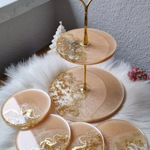 Soporte de servir de resina hecho a mano con varios niveles |   Base para pastel de resina epoxi |   Individual y personalizado |   Exclusivo soporte para servir, NUEVOS PORTA TARTAS - Product Image 1