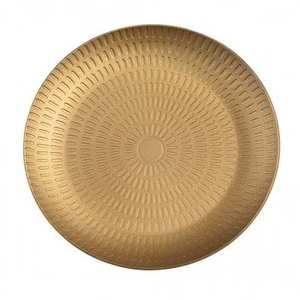 Assiette de service ronde en céramique, design minimaliste noir uni, vaisselle - Product Image 4