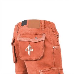 Pantalones Cortos de Mezclilla para Hombre, de Alta Calidad, con Estampado de Serigrafía, Estilo Jeans, de Pierna Ancha, Material Spandex/Poliéster - Product Image 3