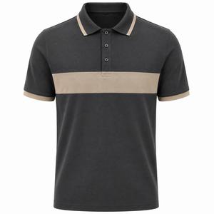 Chemise piqué unie à manches courtes personnalisée pour homme, décontractée, respirante, en jersey polyester/coton, boutonnée sur le devant, coupe classique - Product Image 4