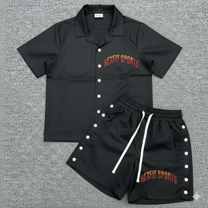 Conjunto Deportivo Rexfit al por Mayor para Hombre, Chaqueta Cortavientos y Pantalones Cortos, Nylon Premium, para Entrenamiento de Verano, Dos Piezas - Product Image 3