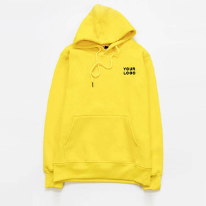Tissu en molleton de coton uni jaune, pour sweat-shirts à capuche pour hommes, vêtements décontractés d'automne, coupe régulière, sweat-shirt à capuche tricoté - Product Image 2
