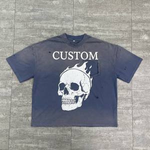 เสื้อยืดพิมพ์ลายแบบกำหนดเองสำหรับผู้ชาย เสื้อยืดผ้าฝ้าย 100% ทรงหลวม พิมพ์ลายไหล่ตก สำหรับผู้ชายและผู้หญิง - Product Image 3