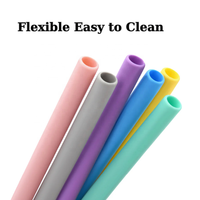 Paille en silicone flexible facile à nettoyer avec différentes tailles personnalisées sur demande avec les services d'usine