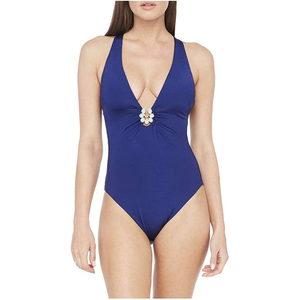 Ensemble bikini 2 pièces sur mesure pour femme, couleur unie, en Spandex/Nylon, avec soutien-gorge triangle à armatures et dos nu, et bas de bikini string, extensible et respirant - Product Image 2