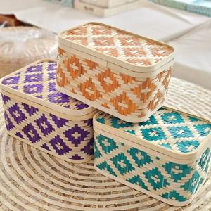Luxury Handcrafted Rattan <b>Storage</b> <b>Basket</b> Eco-Friendly Woven Organizer Box with Handles for Home Decor - Macy - Product Image 2