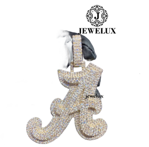 Pendentif lettre A en argent 925 plaqué or 18 carats JEWELUX avec micro-incrustation de strass en cristal, charme thématique, style unisexe de luxe - Product Image 1