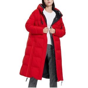 Veste d'hiver longue matelassée avec capuche amovible, manches longues, fermeture éclair, couleur unie, extérieur en polyester, manteau épais et chaud - Product Image 6