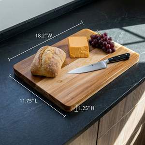 Planche à découper rectangulaire en bois d'acacia de qualité supérieure, épaisseur 1,3 cm, compatible lave-vaisselle et non toxique - Product Image 5