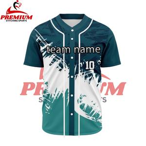 Maillots de baseball personnalisés en gros, imprimés par sublimation, style décontracté, uniformes à manches courtes, grandes tailles, chemises de softball - Product Image 4
